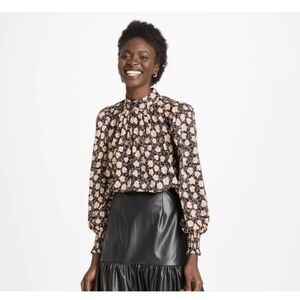 Who What Wear Gardenia Garden Puff Long Sleeve Top